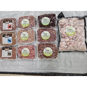 Rigtighundemad produkter. Findes i flere varianter
