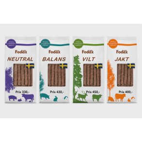 Fodax produkter. Findes i flere varianter
